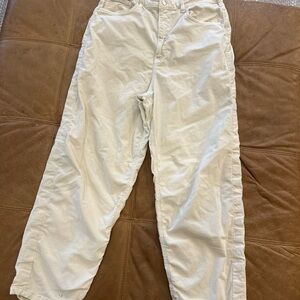 Free People Cream Straight Leg Pants